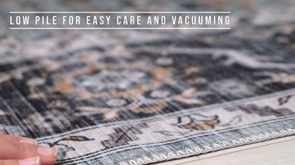 5' X 8' Sage Oriental Power Loom Stain Resistant Area Rug