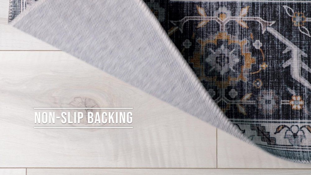 5' X 8' Sage Oriental Power Loom Stain Resistant Area Rug