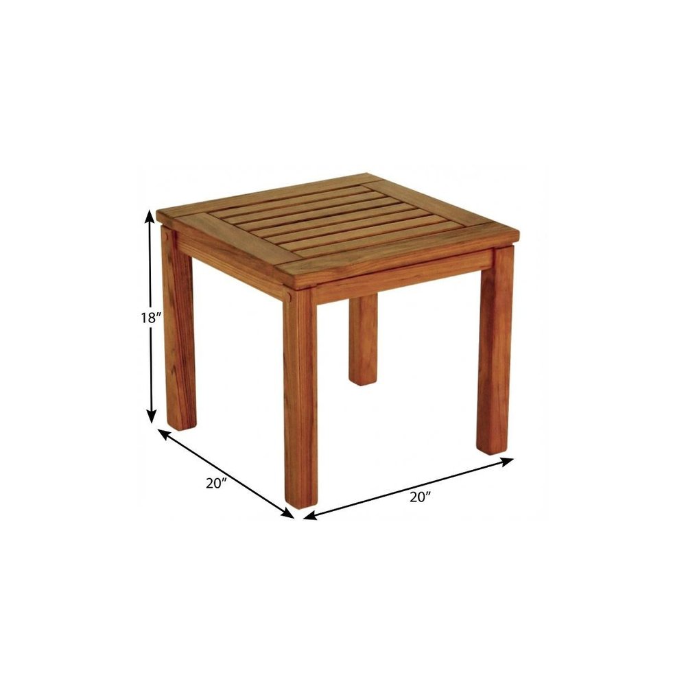 18" Brown Solid Wood Square End Table