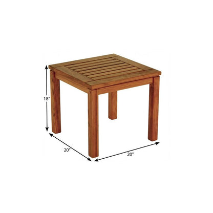 18" Brown Solid Wood Square End Table