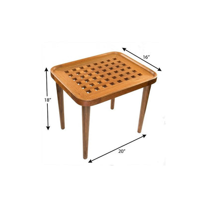 18" Brown Solid Wood Rectangular End Table