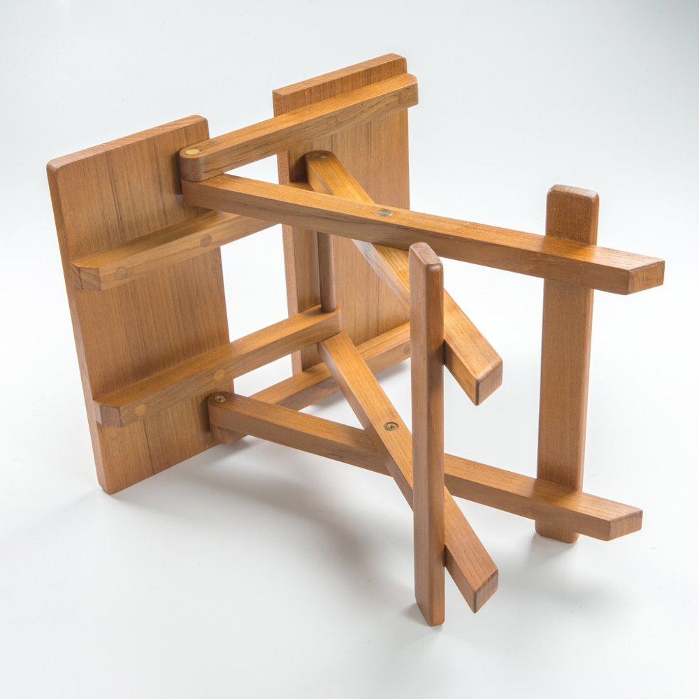 12-inch brown solid wood square end table with visible wood grain.