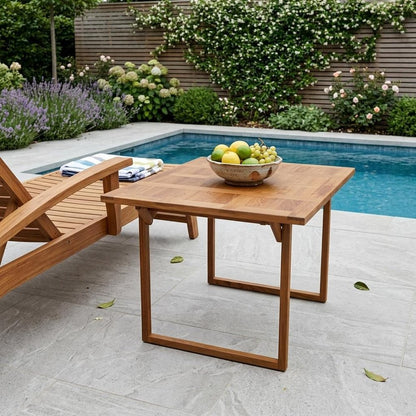 45" Brown Solid Wood Folding Outdoor Side Table