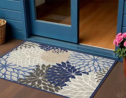 3' X 5' Blue Indoor Outdoor Area Rug