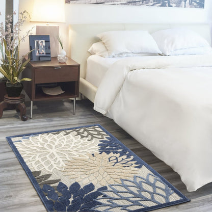 3' X 5' Blue Indoor Outdoor Area Rug