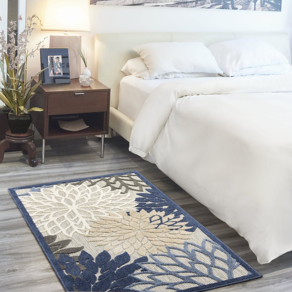 3' X 5' Blue Indoor Outdoor Area Rug