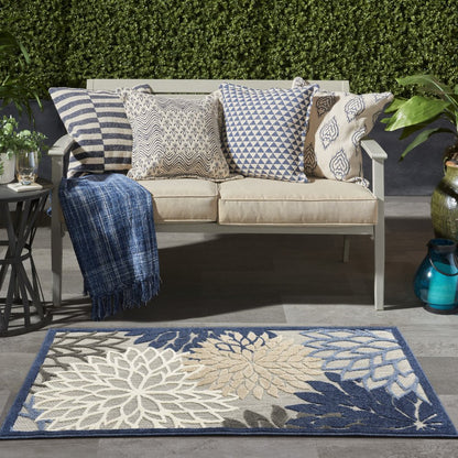 3' X 5' Blue Indoor Outdoor Area Rug