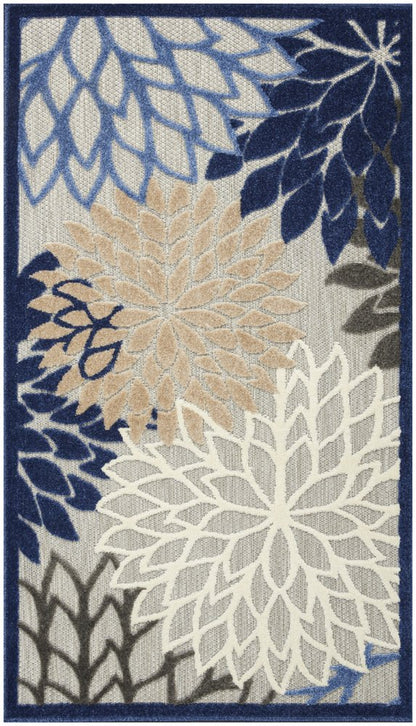 3' X 5' Blue Indoor Outdoor Area Rug