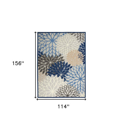 10' X 13' Blue Indoor Outdoor Area Rug