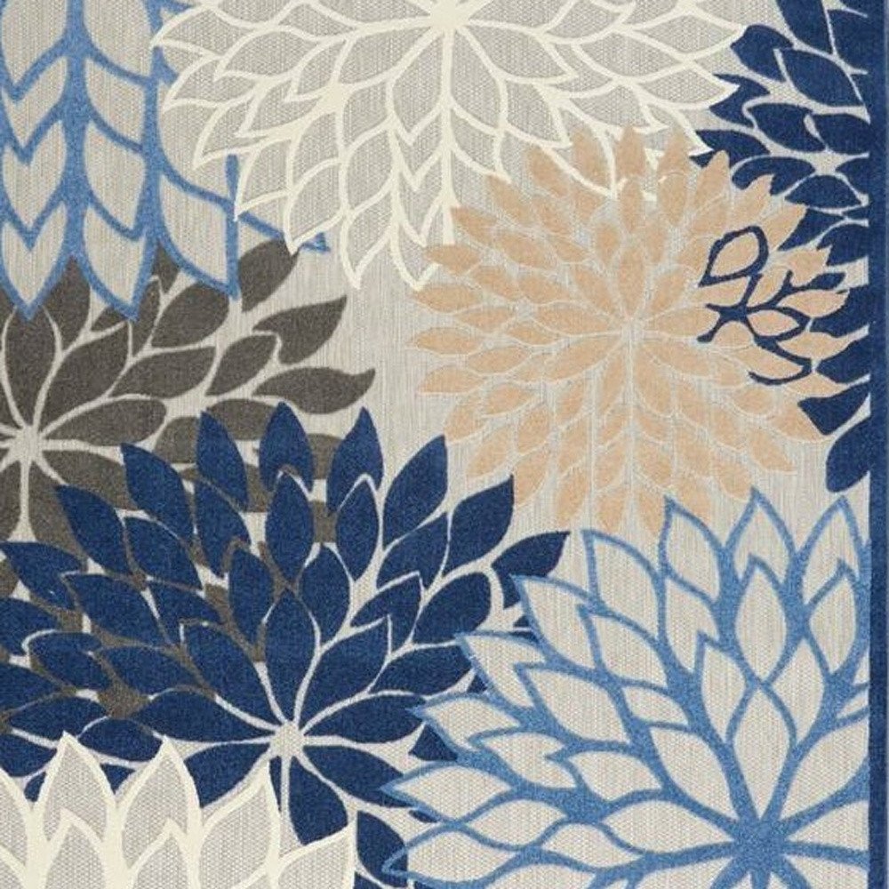 10' X 13' Blue Indoor Outdoor Area Rug