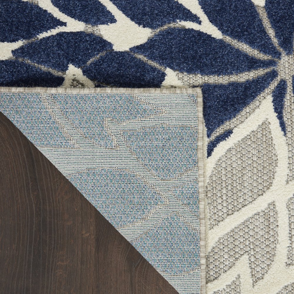 10' X 13' Ivory And Blue Indoor Outdoor Area Rug