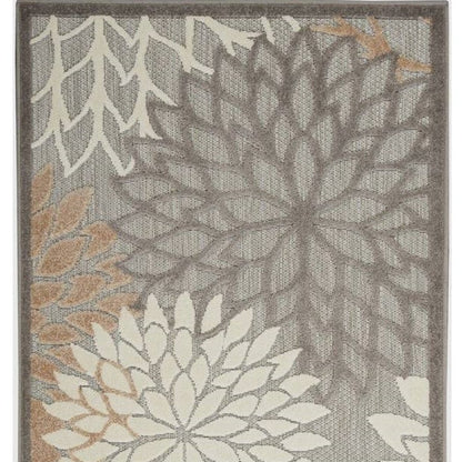3' X 5' Gray And Ivory Indoor Outdoor Area Rug