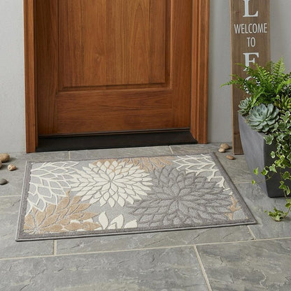 3' X 5' Gray And Ivory Indoor Outdoor Area Rug