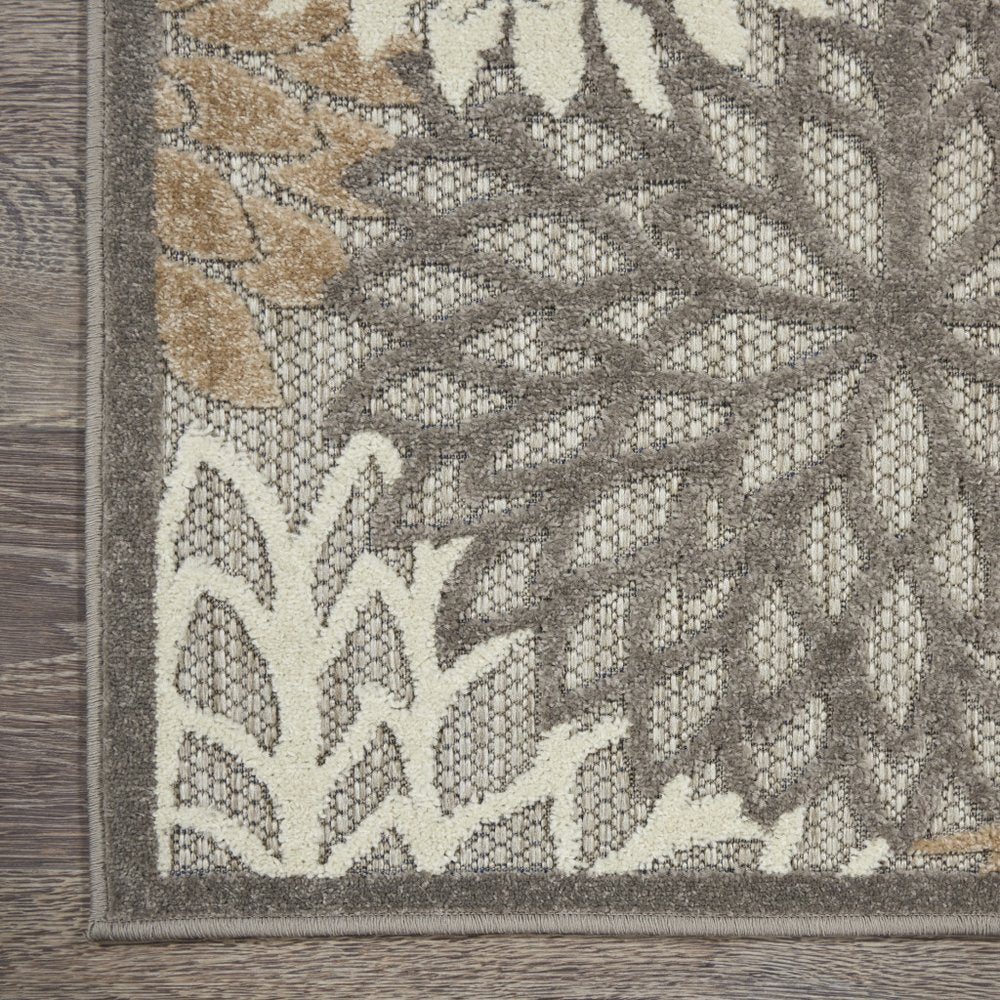 9' X 12' Gray And Ivory Indoor Outdoor Area Rug