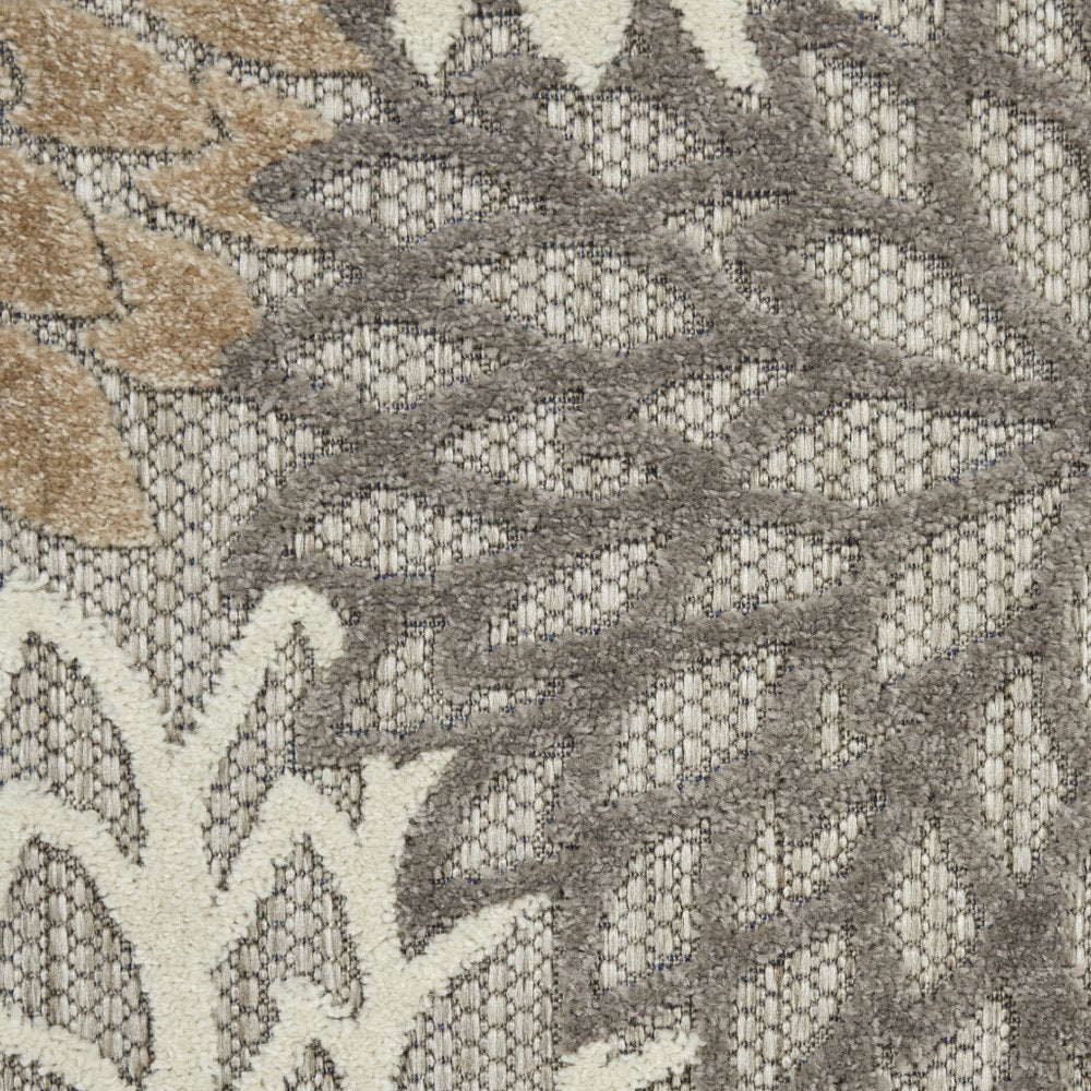 9' X 12' Gray And Ivory Indoor Outdoor Area Rug