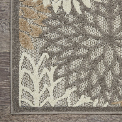 10' X 13' Gray And Ivory Indoor Outdoor Area Rug