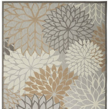 10' X 13' Gray And Ivory Indoor Outdoor Area Rug