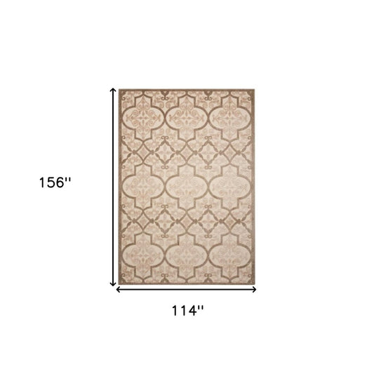 10' X 13' Cream Indoor Outdoor Area Rug