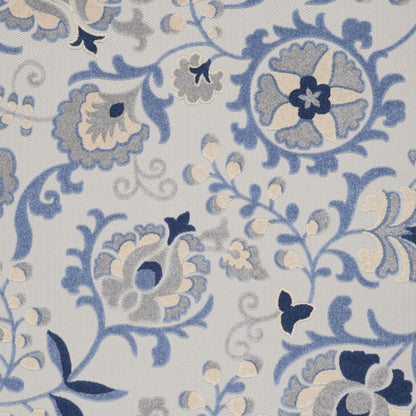 12' X 15' Blue And Gray Indoor Outdoor Area Rug