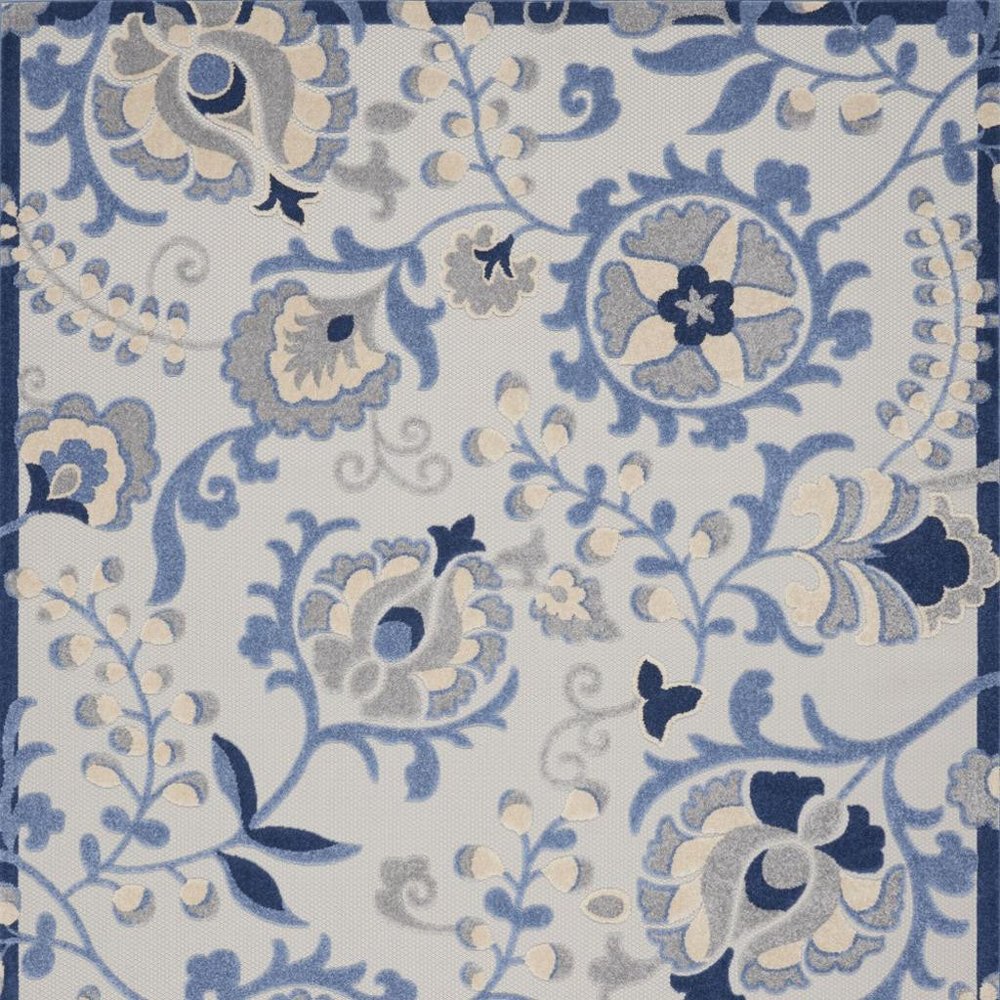 12' X 15' Blue And Gray Indoor Outdoor Area Rug