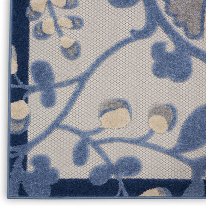 12' X 15' Blue And Gray Indoor Outdoor Area Rug