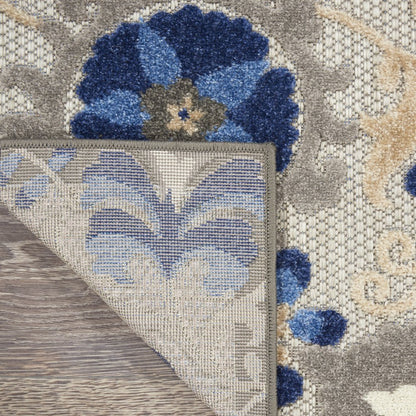 10' X 13' Blue And Gray Indoor Outdoor Area Rug