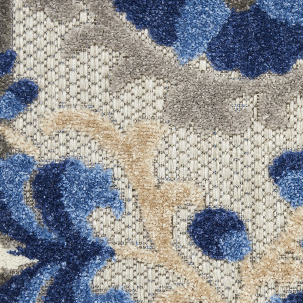 10' X 13' Blue And Gray Indoor Outdoor Area Rug