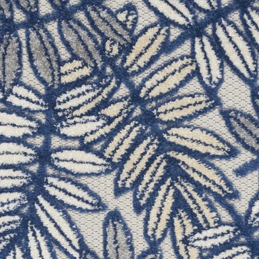 3' X 4' Ivory And Blue Indoor Outdoor Area Rug