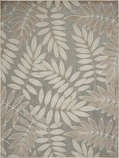 10' X 13' Gray And Ivory Indoor Outdoor Area Rug