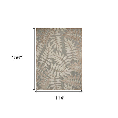 10' X 13' Gray And Ivory Indoor Outdoor Area Rug