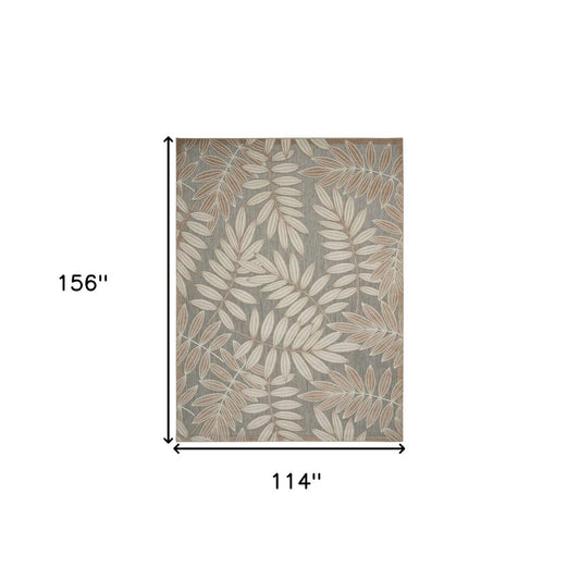 10' X 13' Gray And Ivory Indoor Outdoor Area Rug