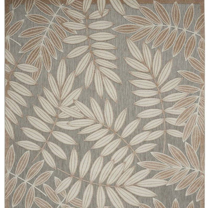 10' X 13' Gray And Ivory Indoor Outdoor Area Rug