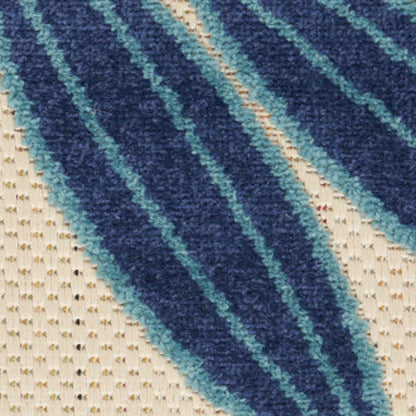 10' X 13' Blue And Ivory Indoor Outdoor Area Rug