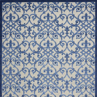 10' X 13' Blue And Gray Indoor Outdoor Area Rug