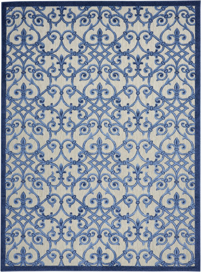 10' X 13' Blue And Gray Indoor Outdoor Area Rug