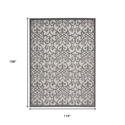 10' X 13' Gray Indoor Outdoor Area Rug