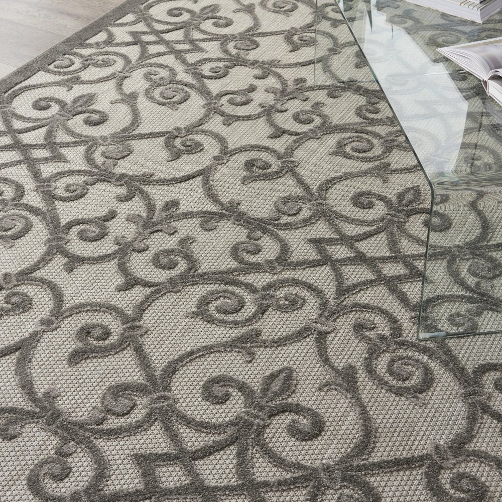 10' X 13' Gray Indoor Outdoor Area Rug