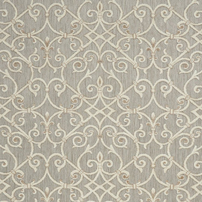 10' X 13' Gray And Ivory Indoor Outdoor Area Rug