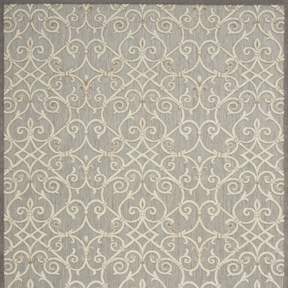 10' X 13' Gray And Ivory Indoor Outdoor Area Rug