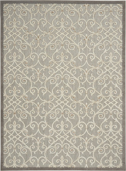 10' X 13' Gray And Ivory Indoor Outdoor Area Rug