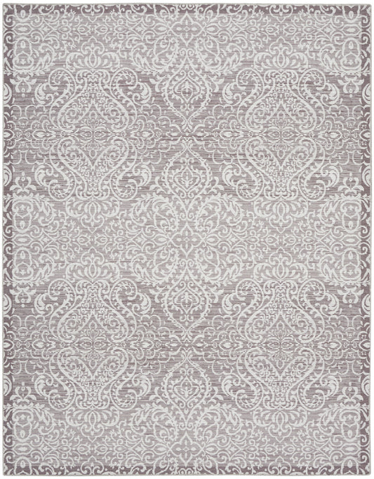 8' X 10' Stone Damask Distressed Washable Area Rug