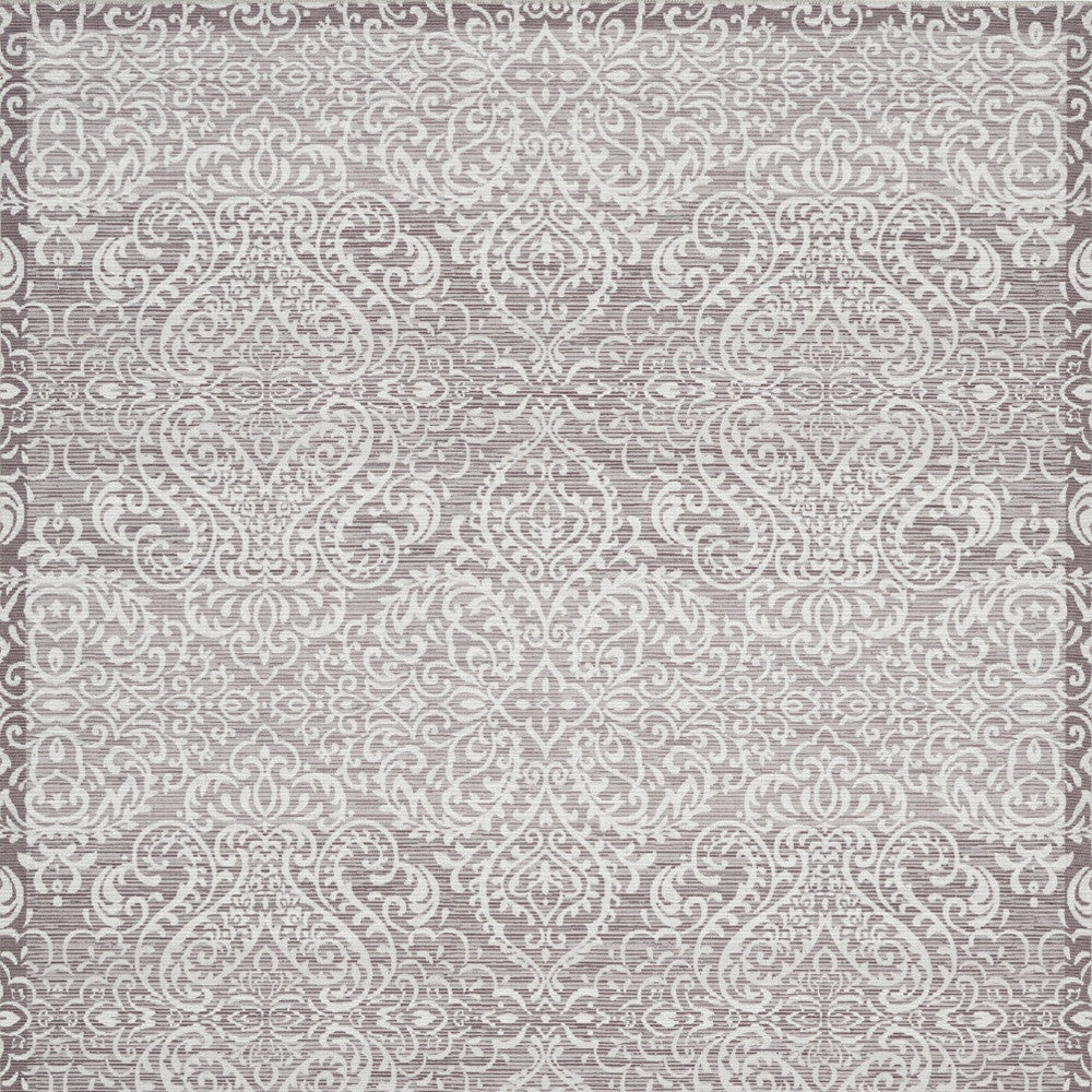 8' X 10' Stone Damask Distressed Washable Area Rug