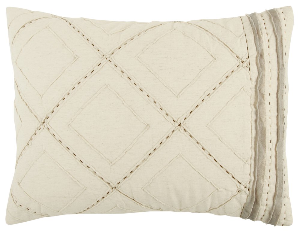 Ivory Geometric Queen Quilt