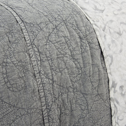 Gray Damask Queen Quilt