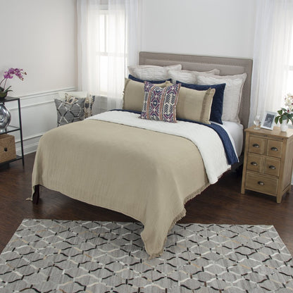 Natural Checkered King Quilt