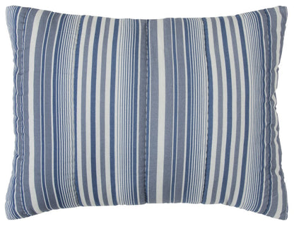 Blue And White Striped King Quilt