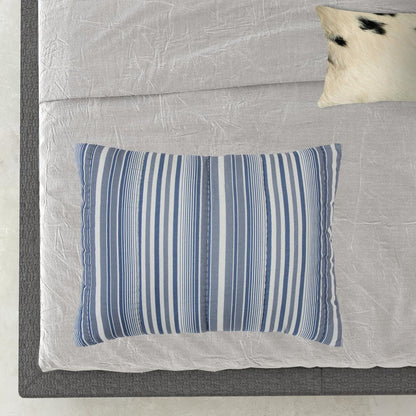 Blue And White Striped Queen Quilt