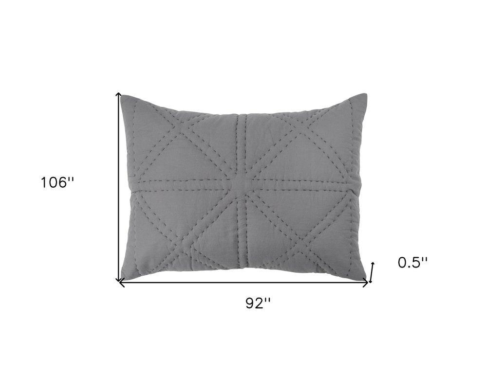 Gray Geometric King Quilt