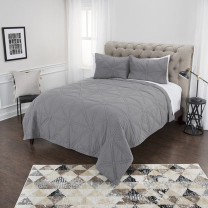 Gray Geometric King Quilt