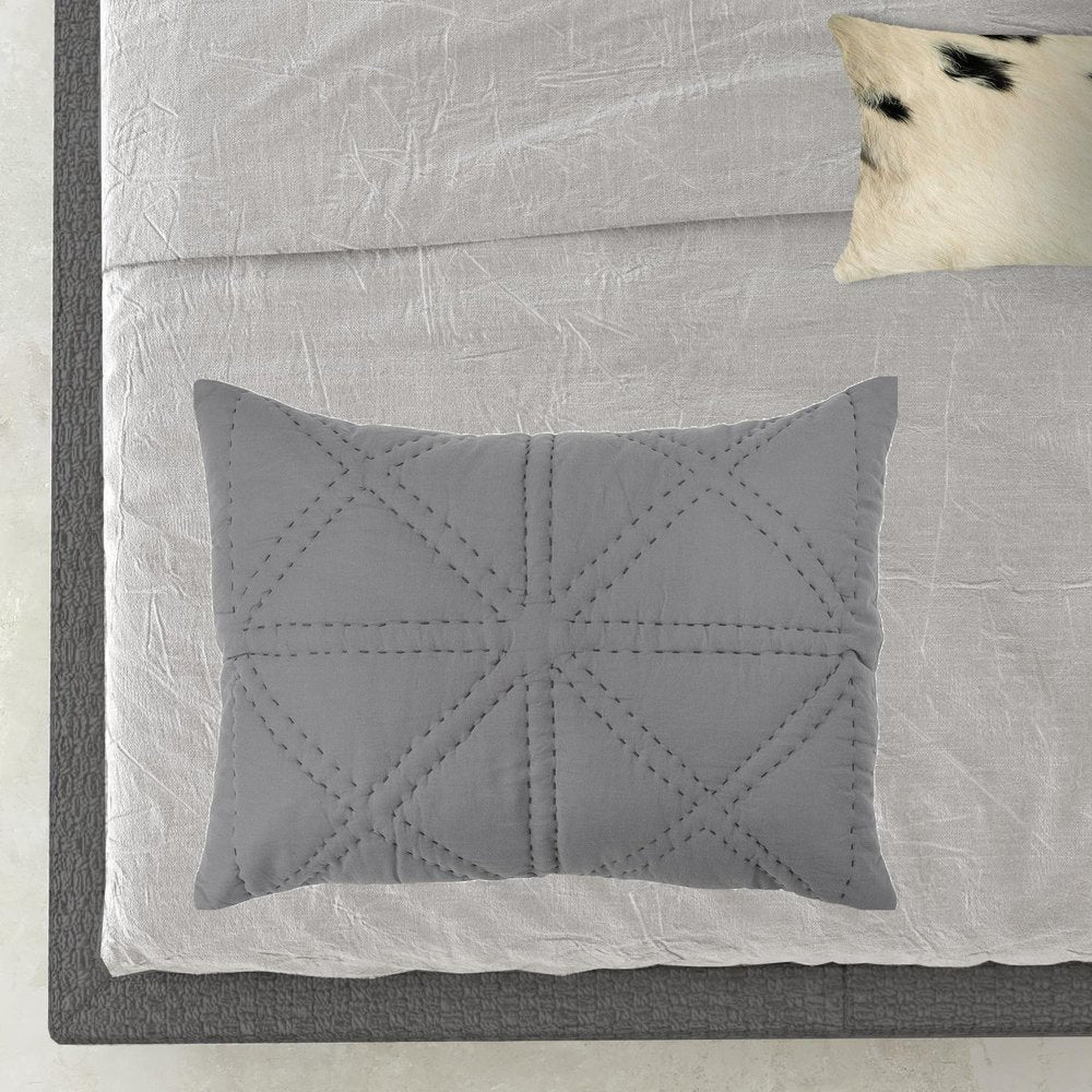 Gray Geometric King Quilt